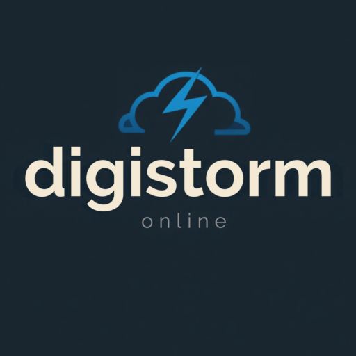commanding logo design for digistorm.online (1)